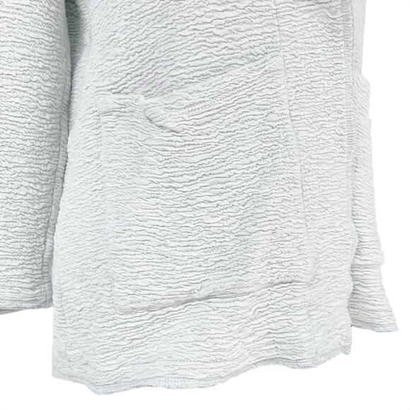 EILEEN FISHER Notch Collar Tencel Jacquard Textured Jacket Stone Grey Petite S - Picture 6 of 11